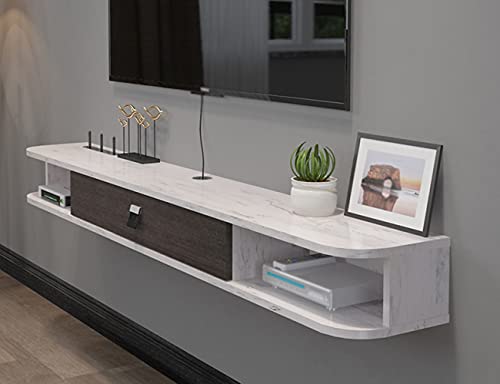 Uvency Schwebender Tv-Schrank, Schwebende Unterhaltungs-Wohnwand Mit Schublade Und 2 Offenen Regalen, Für Das Wohnzimmer-Schlafzimmer Des Unterhaltungszentrums/Weiß / 120 cm/White/120Cm von Uvency