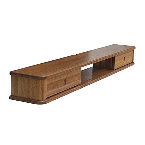 Uvency Schwebender Tv-Schrank, Tv-Konsole Aus Holz Mit Zwei Schiebetürschubladen, Für Wohnzimmer, Unterhaltungszimmer, Büro/Walnuss/140 cm/Walnut/120Cm von Uvency