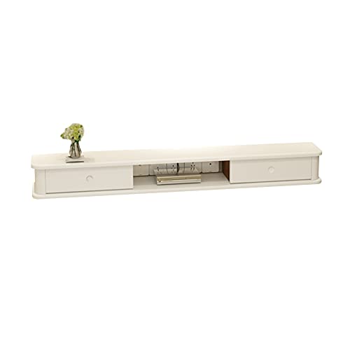 Uvency Schwebender Tv-Schrank, Tv-Konsole Aus Holz Mit Zwei Schiebetürschubladen, Für Wohnzimmer, Unterhaltungszimmer, Büro/Walnuss/140 cm/White/120Cm von Uvency