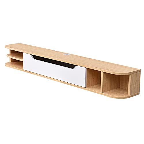 Uvency Schwebender Tv-Schrank, Wandmontiertes Tv-Regal Mit Gewindeloch-Design Und Schublade, Tv-Konsole Aus Holz Für Wohnzimmer, Unterhaltungszimmer, Büro/Holzfarbe / 130X24X20Cm/Wood Color/130*24*2 Uvency Schwebender Tv-Schrank, Wandmontiertes Tv-Regal Mit Gewindeloch-Design Und Schublade, Tv-Konsole Aus Holz Für Wohnzimmer, Unterhaltungszimmer, Büro/Holzfarbe / 130X24X20Cm/Wood Color/130*24*2 von Uvency