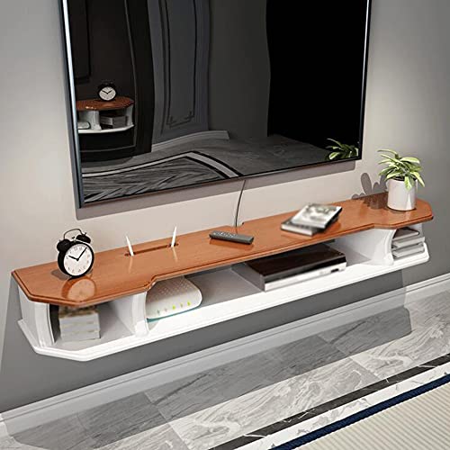 Uvency Schwebender Tv-Schrank,Holz Hängender Tv-Schrank Mit Drahtloch,Zur Aufbewahrung Kabelbox Spielekonsole Tv-Komponenten Bücher/Weiß / 90Cm/Wood Color/90Cm von Uvency