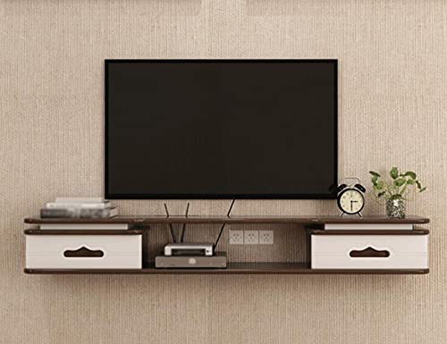 Uvency Schwebender Tv-Ständer, Loch-Design, Wandhalterung, Holz-Tv-Regal Mit Zwei Schubladen, Zur Aufbewahrung Von Kabelbox, Spielekonsole, Tv-Komponenten, Bücher/Walnuss / 120 cm/White/150Cm von Uvency