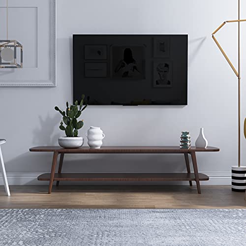 Uvency Tv-Schrank Tv-Konsole Holz Tv-Ständer Medienkabelbox Spielkonsolen Minimalistisches Unterhaltungszentrum Tv-Einheit Schrank Für Wohnzimmer Schlafzimmer Büro/Brown/47In von Uvency