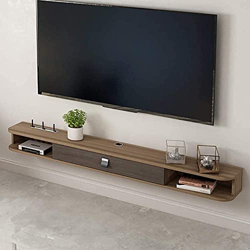 Uvency Tv-Schrank Tv-Wandeinheiten Für Wohnzimmer Wandmontierter Tv-Schrank Wandregal Schweberegal Set-Top-Box Aufbewahrungsregal Tv-Ständer Tv-Konsole Schlafzimmer Wohnzimmer/Braun/Brown von Uvency