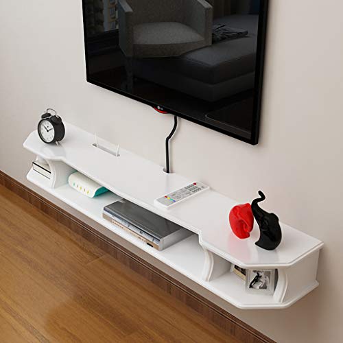 Uvency Wand-Tv-Schrank Wandregal Schweberegal Tv-Hintergrund Wandregal Tv-Ständer Tv-Konsole Multimedia-Geräte-Aufbewahrungsregal/Braun/110 cm/White/110Cm von Uvency
