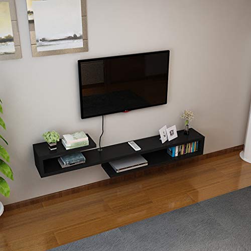 Uvency Wandmontierter Fernsehschrank, Schweberegal, Schlafzimmer, Wohnzimmer, Wandregal, Bücherregal, Router,-Box, Set-Top-Box, Aufbewahrungsregal/B von Uvency