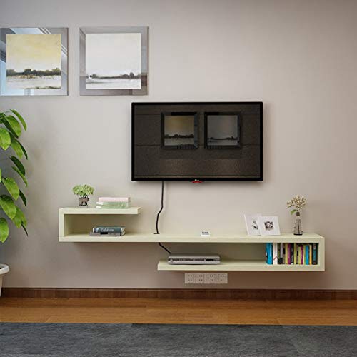 Uvency Wandmontierter Fernsehschrank, Schweberegal, Schlafzimmer, Wohnzimmer, Wandregal, Bücherregal, Router,-Box, Set-Top-Box, Aufbewahrungsregal/E von Uvency
