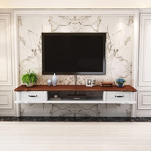 Uvency Wandmontiertes Tv-Regal, Unterhaltungszentrum, Holz, Medienkonsole, Aufbewahrungsschrank, Schwebender Tv-Ständer, Moderne Hängende Tv-Stall-Komponente Unter Tv-Schrank Für Wohnzimmer/White+Wa Uvency Wandmontiertes Tv-Regal, Unterhaltungszentrum, Holz, Medienkonsole, Aufbewahrungsschrank, Schwebender Tv-Ständer, Moderne Hängende Tv-Stall-Komponente Unter Tv-Schrank Für Wohnzimmer/White+Wa von Uvency