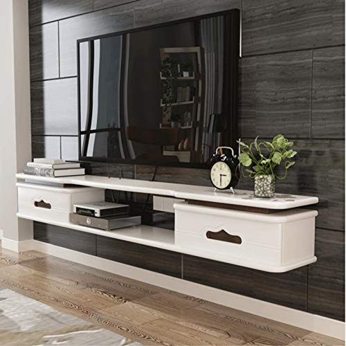 Uvency Wandregal Aus Massivem Holz Schwebendes Regal Wandmontierter Fernsehschrank Set-Top-Box Wlan-Router Kabelbox Projektor Cd Dvds Multimedia-Regal Fotodekorationen Display-Regal/White Uvency Wandregal Aus Massivem Holz Schwebendes Regal Wandmontierter Fernsehschrank Set-Top-Box Wlan-Router Kabelbox Projektor Cd Dvds Multimedia-Regal Fotodekorationen Display-Regal/White von Uvency