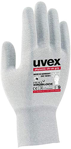 1 Paar uvex phynomic silv-air Grip Hygiene-Handschuhe - Mehrweg-Schutzhandschuhe gegen Erreger/Mikroorganismen - 11/2XL von Uvex