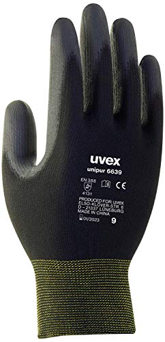 10 Paar uvex unipur 6639 Schutzhandschuhe - EN 388 - Schwarz/Grau - 10/XL von uvex