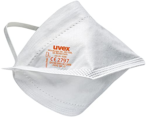 30x uvex silv-Air lite 4200 Einweg-Staubmaske - EN 149 FFP2 - Maske ohne Ventil von Uvex