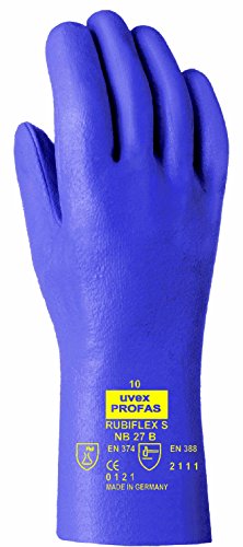 Sicherheits-Handschuh, Uvex 60271 10, Rubiflex S NB27B, Größe: 10, Blau von Uvex