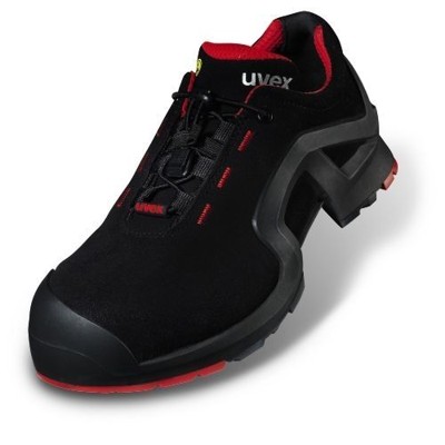 Sicherheitshalbschuh x-tended support 8516/1, S3 SRC ESD, schwarz/rot, W10, 39 von Uvex