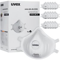 Uvex - silv-Air classic 2310 8762310 Feinstaubmaske mit Ventil FFP3 d 15 St. en 149:2001 + A1:2009 din von Uvex
