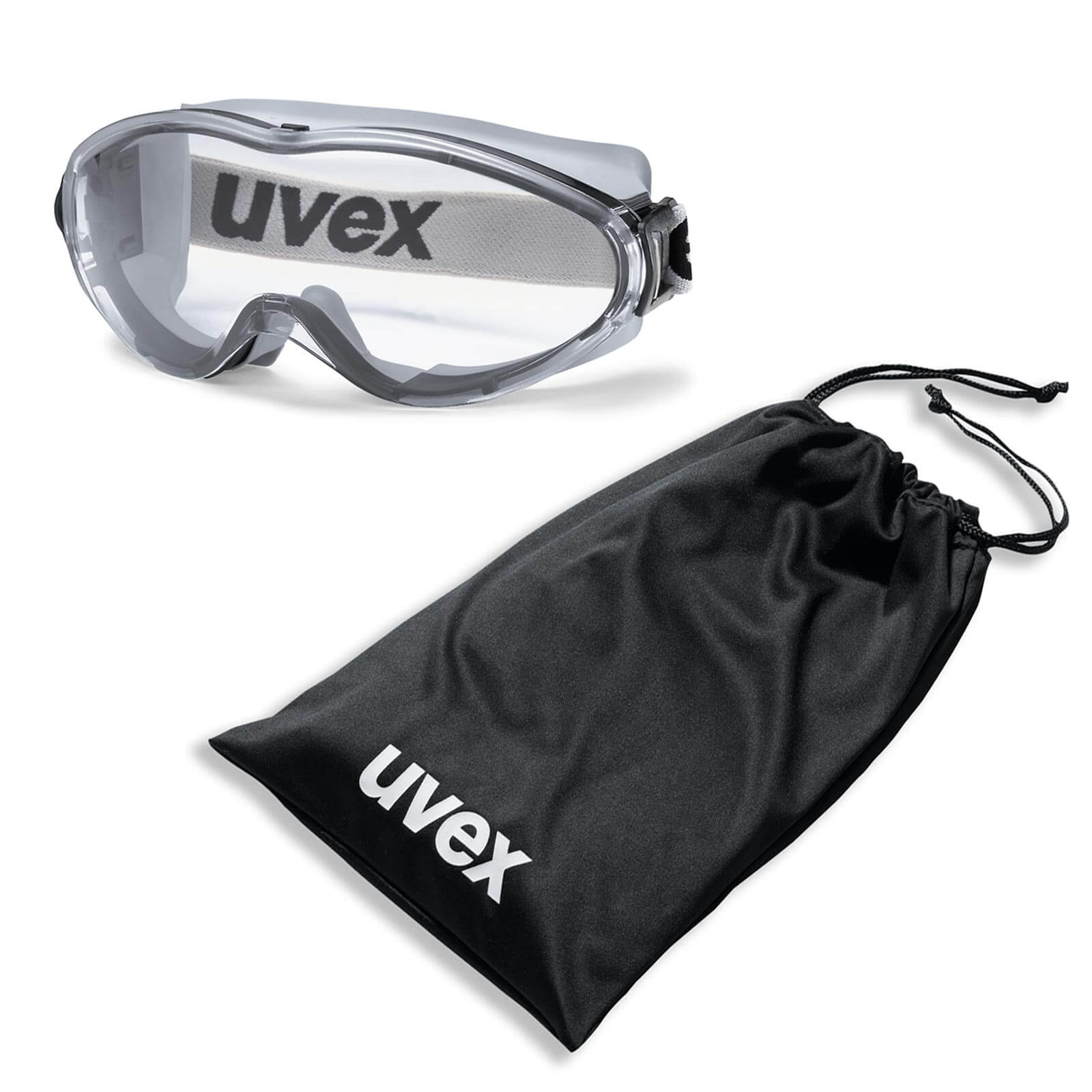 UVEX Vollsichtbrille ultrasonic 9302 - Schutzbrille + Beutel - 9302285 / 9302245 Farbe:grau-schwarz / klar von Uvex