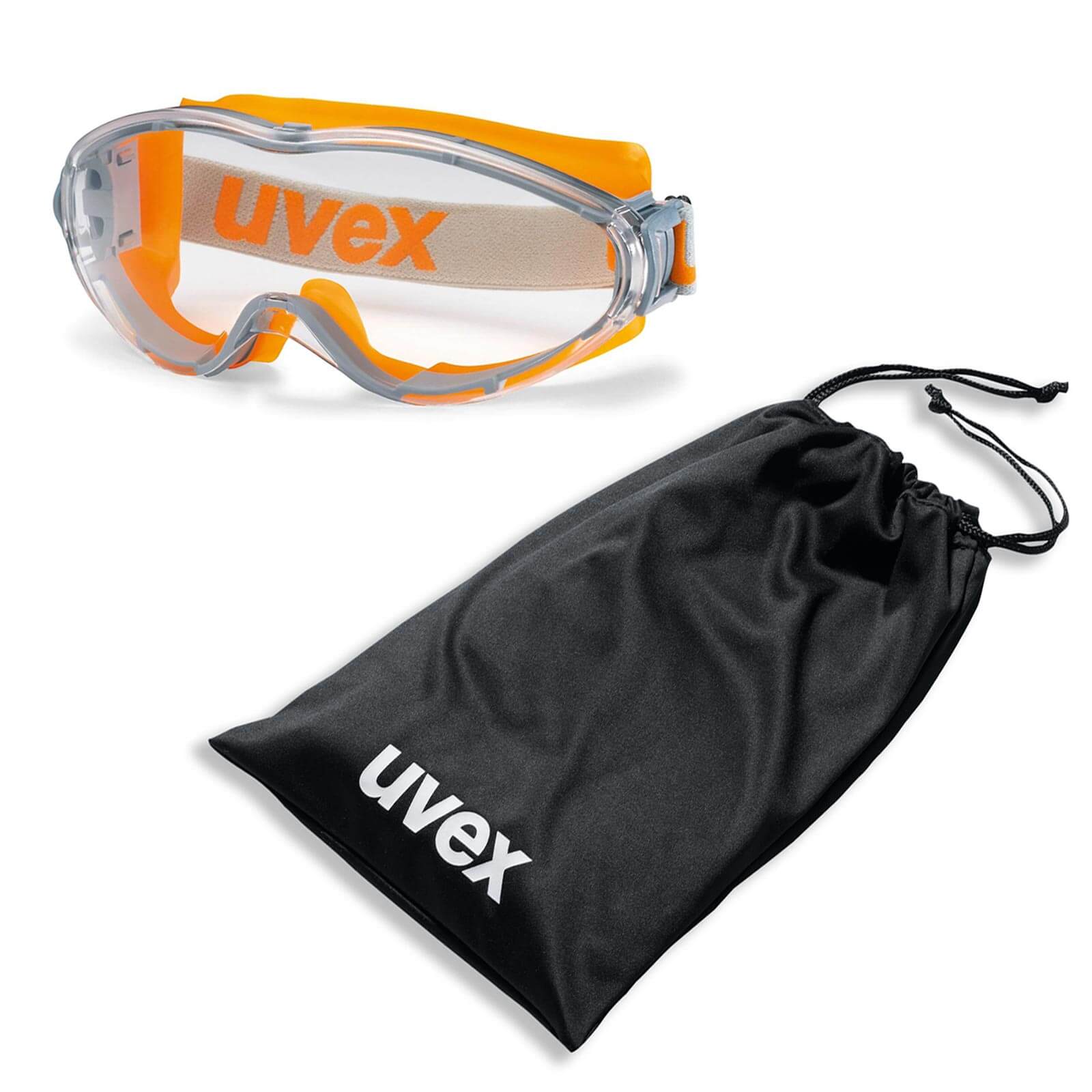 UVEX Vollsichtbrille ultrasonic 9302 - Schutzbrille + Beutel - 9302285 / 9302245 Farbe:orange-grau / klar von Uvex
