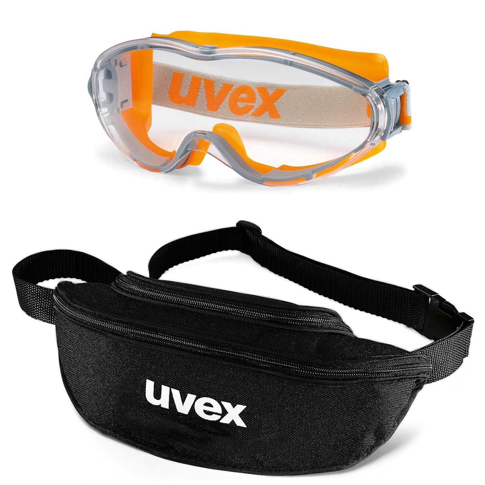 UVEX Vollsichtbrille ultrasonic 9302 - Set inkl. Textil-Etui - 9302285 / 9302245 Farbe:orange-grau / klar von Uvex