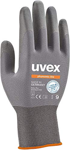 Uvex 3 Paar phynomic Lite Arbeitshandschuhe EN388 - Schutzhandschuhe mit Grip für Trocken und Leicht feuchte Arbeiten - 05/XXS von Uvex