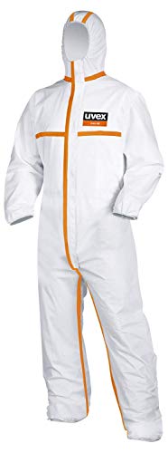 Uvex 4B Chemikalien-Schutzanzug - Weiß-Oranger Einweg-Overall - Partikeldicht XXXL von Uvex