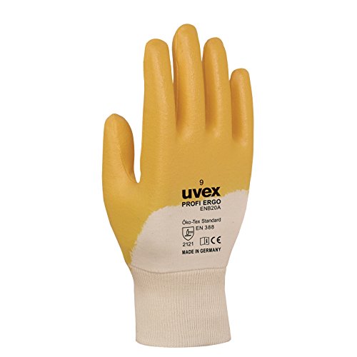 Uvex 60147 6 Profi Ergo enb20 a Sicherheit Handschuh, Größe: 6, weiß, orange von Uvex