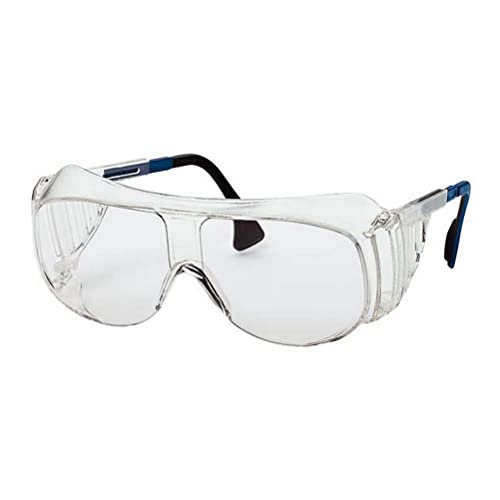 Uvex W08004 Ultraspec 9161 Schutzbrille, Kratzfest, Beschlagschutz, Antistatisch, Chemikalienbeständig, Antihaft, Easy to Clean, 2C-1,2 W 1 F CE, Klar/Blau/Schwarz von Uvex
