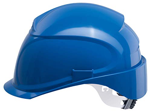 Uvex Airwing B-S-WR Belüfteter Bauhelm mit Drehrad - Kurzer Schirm - Blau von Uvex