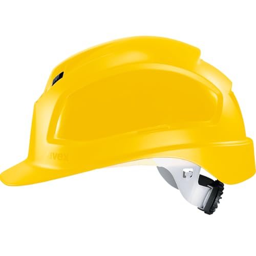 uvex pheos B-WR Schutzhelm - Belüfteter Arbeitshelm für die Baustelle - mit Drehrad - gelb von Uvex