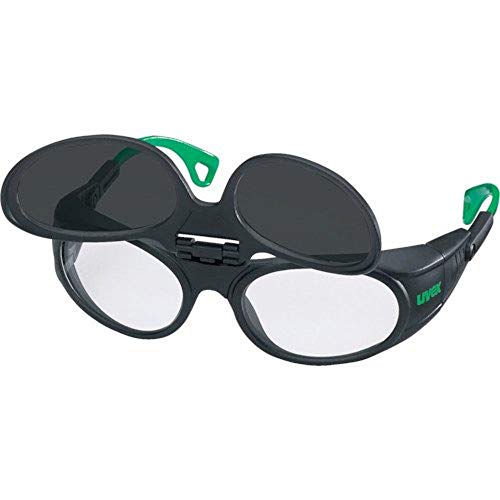 Uvex Bügelbrille, Schutzbrille für Schweißer 9104 Grau Infra. WS5 Flipup Unisex Unique Grün/Schwarz von Uvex