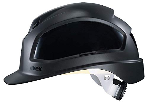 Uvex Pheos B-WR Belüfteter Bauhelm mit Drehrad - Langer Schirm - Schwarz von Uvex