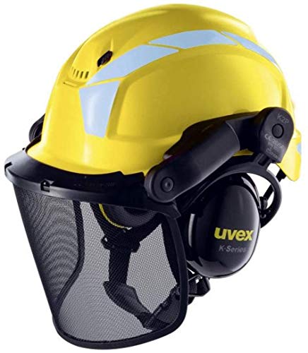 Uvex Pheos Forestry - Forsthelm mit Gehör- und Gesichtsschutz - SNR: 30dB - Farbe: Gelb von Uvex