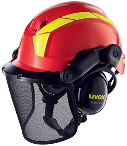 Uvex Pheos Forestry - Forsthelm mit Gehör- und Gesichtsschutz - SNR: 30dB - Farbe: Rot von uvex
