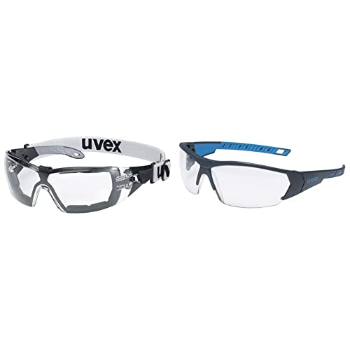 Uvex Pheos Guard Schutzbrille - Supravision Extreme - Transparent/Schwarz-Grau & uvex9194175 i-works Schutzbrille, blau/klar von Uvex