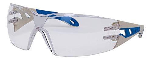 Uvex Pheos Labor-Arbeitsbrille - Kratzfest & Beschlagfrei - Klar/Blau - Gr. S von Uvex