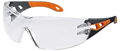 Uvex Pheos Schutzbrille - Supravision Excellence - Transparent/Schwarz-Orange von Uvex