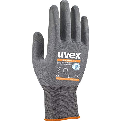Uvex Phynomic Lite Schutzhandschuhe - 1 Paar Profi-Arbeitshandschuhe - Grau 08/M von Uvex