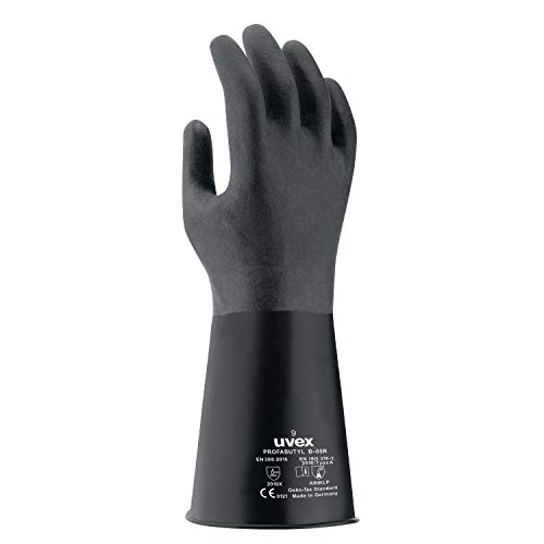 Uvex RUVEX-BUTYL B 9 Schutzhandschuh, Schwarz, Größe 9, 50 Stück von Uvex