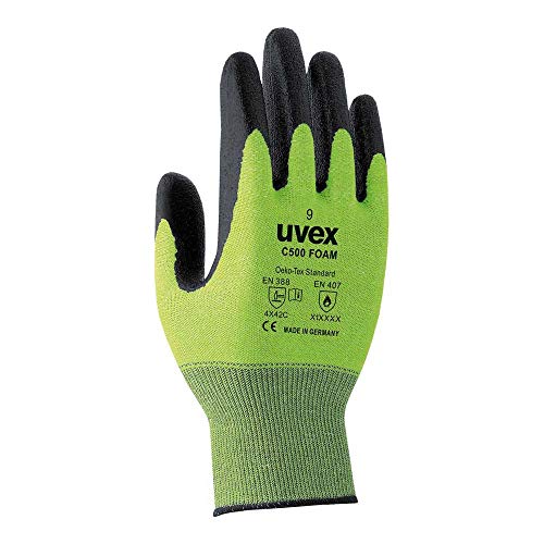 Uvex Ruvex-C500Foam_9 Schutzhandschuhe, Grün-Schwarz, 9 Größe, 1 Paar von uvex