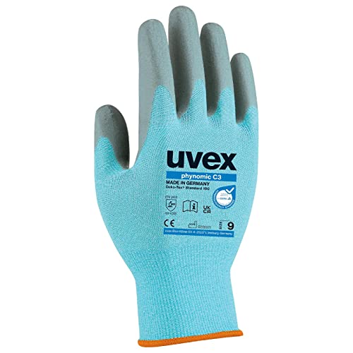 Uvex Schnittschutzhandschuhe phynomic C3 60080, Schutzhandschuh für Lebensmittelbereich, sehr reißfest, Größe:8 von Uvex