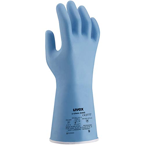 Uvex U-Chem 3300 Chemikalienschutzhandschuhe - 1 Paar Nitril Arbeitshandschuhe 09/L von Uvex