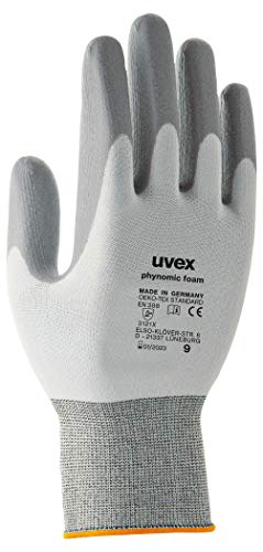 Uvex phynomic Foam - Leichte Arbeitshandschuhe f. Damen und Herren - Gr 10, Weiß/Grau von Uvex