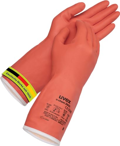 Uvex u-chem 3500, 1 Paar - Chemikalienschutzhandschuh gegen Aceton, Putzmittel, Kleber & Lösungsmittel - robust & flexibel - orange Uvex u-chem 3500, 1 Paar - Chemikalienschutzhandschuh gegen Aceton, Putzmittel, Kleber & Lösungsmittel - robust & flexibel - orange von Uvex