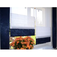 Moderne Design Gardine Weiße Scheibengardine Raffrollo Klettband Vorhang Tunnel Paneele Fertiggardinen Gardinenband Fensterdekoration Blau von Uvivu