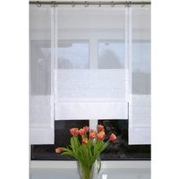 Moderne Design Gardine Weiße Scheibengardine Raffrollo Klettband Vorhang Tunnel Paneele Fertiggardinen Gardinenband Fensterdekoration von Uvivu