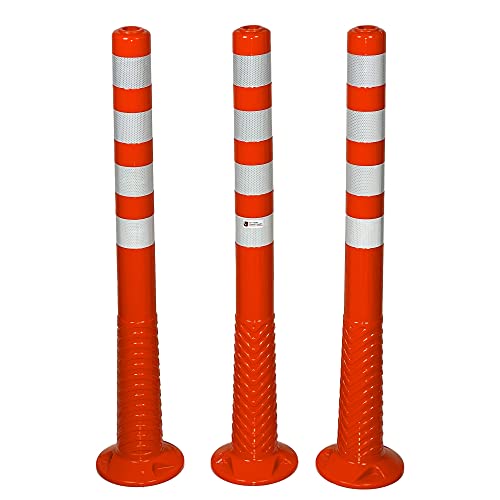 3 Stück UvV®-Reflex Absperrpfosten, Poller 100 cm hoch, flexibel orange, reflektierend, selbstaufrichtend 3 Stück UvV®-Reflex Absperrpfosten, Poller 100 cm hoch, flexibel orange, reflektierend, selbstaufrichtend von UvV