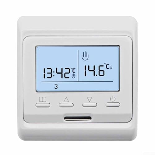 Uwithdanceme Thermostat für elektrische Fußbodenheizung, programmierbare Funktionalität mit zuverlässigen Temperatureinstellungen (Weiß 3A) von Uwithdanceme