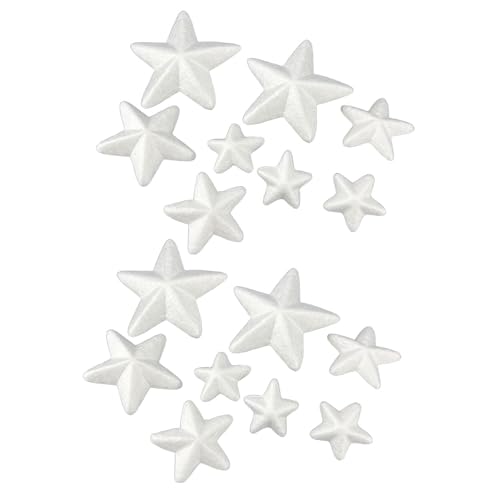 UxicRuya 16 Schaumstoffsterne für Weihnachtsdekorationen, Leicht Und Zum Basteln, Styroporsterne für Kinder, Hochzeiten Und Feste UxicRuya 16 Schaumstoffsterne für Weihnachtsdekorationen, Leicht Und Zum Basteln, Styroporsterne für Kinder, Hochzeiten Und Feste von UxicRuya