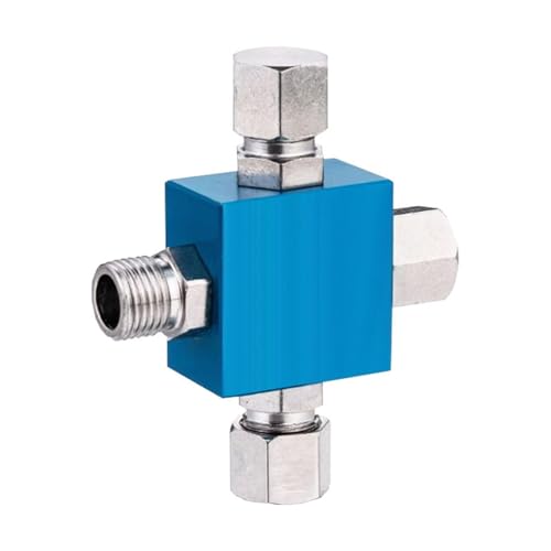 UxicRuya 3 Wege Luftschlauchverteiler, Bürstenschlauchverbinder, Tragbar, Wasserdicht, Blau, Kompaktes Zubehör, Metallbeschlag von UxicRuya