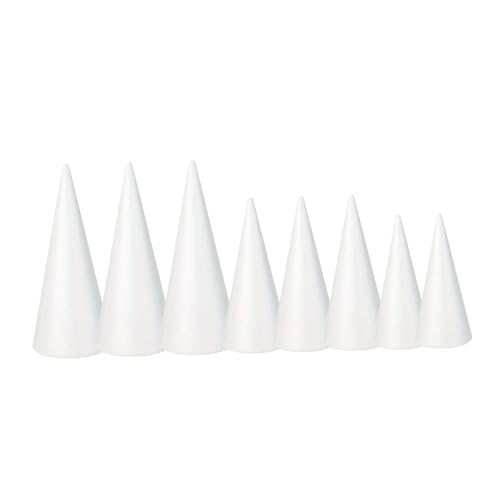 UxicRuya Bastelschaumkegel, Weiße Styroporkegel, Handgefertigte Gartenzwerge, Weihnachtsbaumschmuck für Party, Hochzeit, Basteln, 8 Stück UxicRuya Bastelschaumkegel, Weiße Styroporkegel, Handgefertigte Gartenzwerge, Weihnachtsbaumschmuck für Party, Hochzeit, Basteln, 8 Stück von UxicRuya