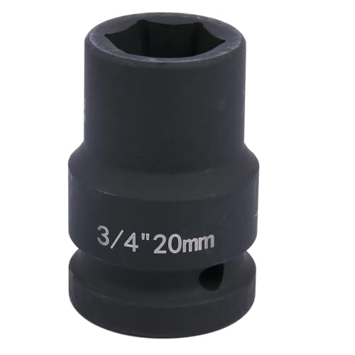 Uxney 20mm Sechskant Steckschlüsselein ,3/4 Zoll 6-Punkte Standard Schlagschrauber Nuss aus Chrommolybdän-Legierungsstahl, Metrik Uxney 20mm Sechskant Steckschlüsselein ,3/4 Zoll 6-Punkte Standard Schlagschrauber Nuss aus Chrommolybdän-Legierungsstahl, Metrik von Uxney